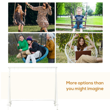 Outsunny Metal Swing Stand Swing Frame, Hanging Chair Stand Only, 528 LBS Weight Capacity, for Backyard, Patio, Lawn, White
