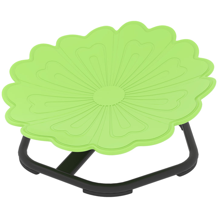 Qaba Flower-Shaped Kids Swivel Chair, Non-Slip Sit and Spin Sensory Chair for Training Body Coordination, Green