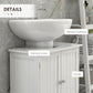 HOMCOM Under Sink Bathroom Cabinet with 2 Doors and Shelf, Pedestal Sink Bathroom Vanity Furniture, White