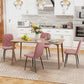 HOMCOM Dining Chairs Set of 4, Upholstered Dining Room Chairs with Steel Legs, Modern Kitchen Chair for Dining Room, Grey