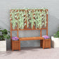 Outsunny Wood Outdoor Bench with Trellis for Climbing Plants and 2 Planter Boxes Garden Planter with Bench Privacy Panel Brown