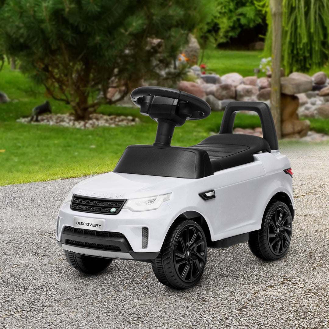 Qaba 2 in 1 6V Land Rover Licensed Electric Car for Kids, Sliding Car with Music Horn Headlights, for 18-60 Months White