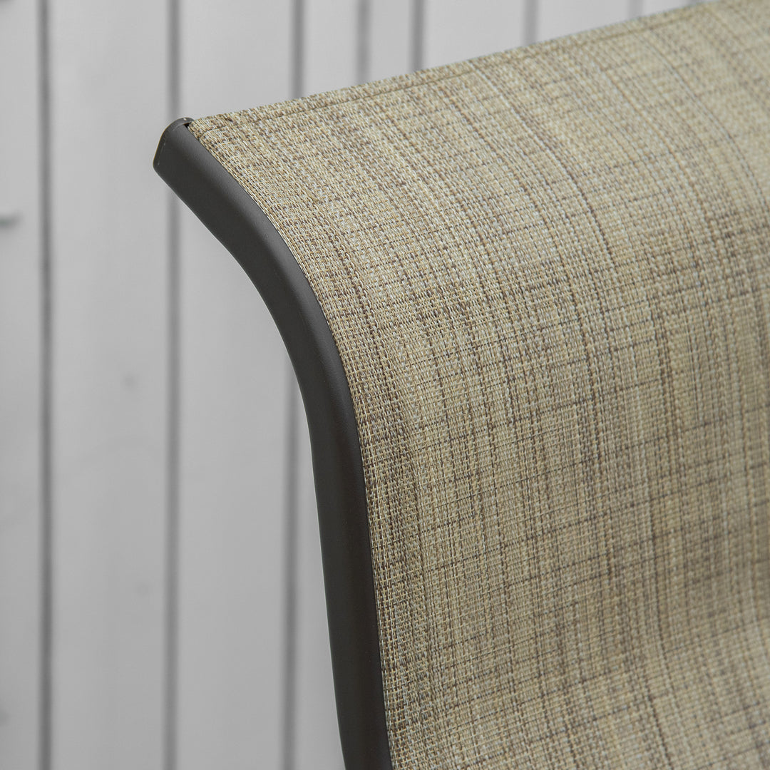 Outsunny Patio Glider with Breathable Mesh Fabric, Outdoor Glider Chair, Garden Rocking Gliding Seat for Patio, Yard, Porch, Brown/Flaxen