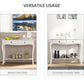 HOMCOM Console Table, Modern Entryway Table with 2 Drawers and Bottom Shelf, Sofa Table for Living Room, Hallway, Ivory White