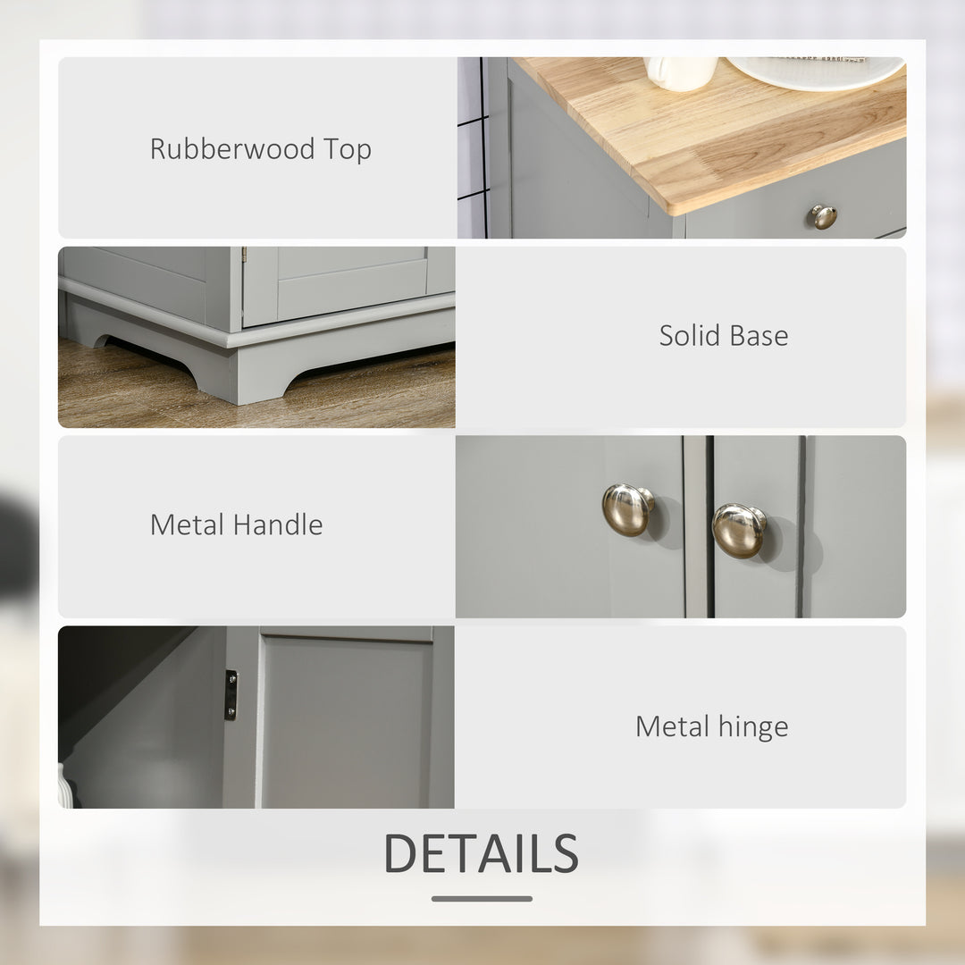 HOMCOM Modern Sideboard, Buffet Cabinet with Storage Cabinets, Drawers and Adjustable Shelves for Living Room, White