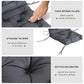 Outsunny Patio Chair Cushions Set of 2, 39" x 20" x 3" Outdoor Tufted Cushion Set with Ties for Indoor Outdoor Garden Furniture, Dark Grey