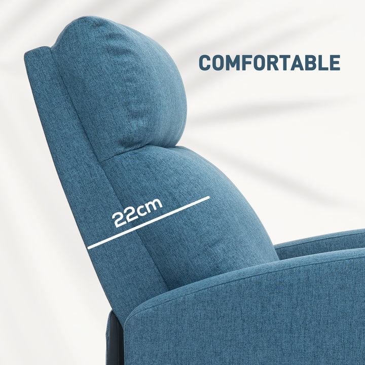 HOMCOM Fabric Recliner Chair Manual Home Theater Seating Single Reclining Sofa Chair with Padded Seat for Living Room, Dark Grey