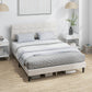 HOMCOM Queen Size Bed Frame with Upholstered Headboard, Modern Platform Bed Frame with Wood Slats, 1100 lbs Capacity, Cream