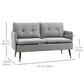 HOMCOM 55" Loveseat Sofa for Bedroom, Modern Love Seats Furniture with Button Tufting, Upholstered Small Couch for Living Room, Small Space, Grey