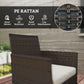 Outsunny 4 Pieces Wicker Outdoor Balcony Furniture Set Rattan Patio Furniture Set with Loveseat Chairs Glass Coffee Table Beige