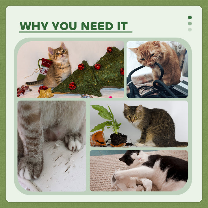 PawHut 47" Tall Cat Tree Tower with Condo, Ladder, Scratching Posts and Hanging Ball, Light Grey