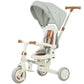 Qaba 7 in 1 Toddler Tricycle with Safety Harness, Adjustable & Removable Parent Handle, Canopy, Storage Bag, Brake, Pink
