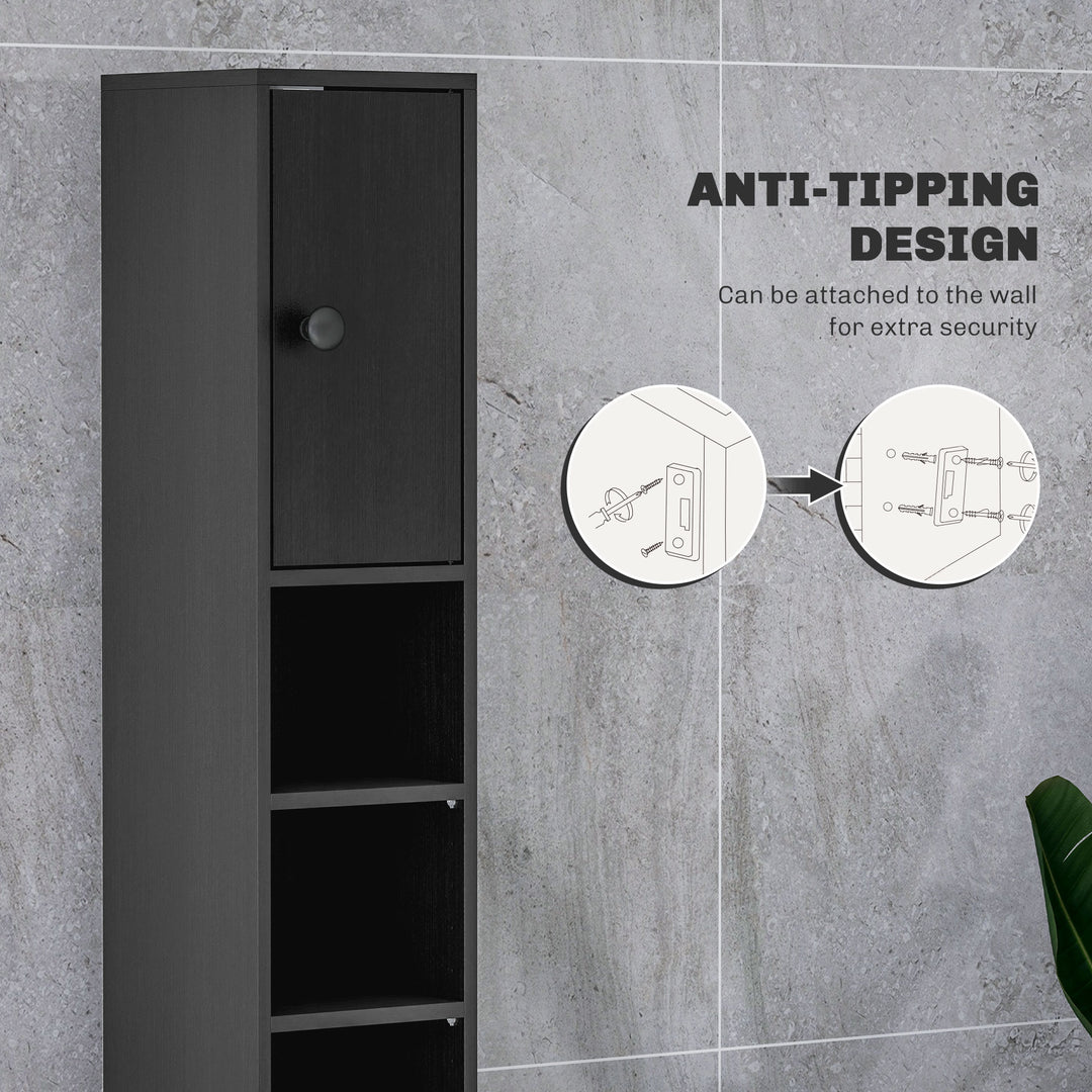 kleankin 71" Tall Bathroom Storage Cabinet, Narrow Bathroom Cabinet with Open Shelves, 2 Door Cabinets, Adjustable Shelves, for Kitchen, Hallway, Living Room, White