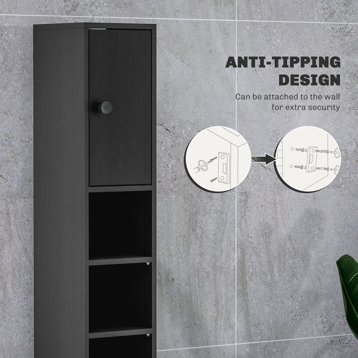 kleankin 71" Tall Bathroom Storage Cabinet, Narrow Bathroom Cabinet with Open Shelves, 2 Door Cabinets, Adjustable Shelves, for Kitchen, Hallway, Living Room, White