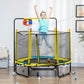 Qaba 4.6FT Trampoline for Kids with Enclosure Net for Ages 3-10, Indoor Outdoor Use, Black