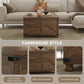HOMCOM Coffee Table with Lift Top, 32" Farmhouse Center Table with Hidden Compartment for Living Room, Antique White