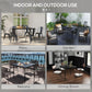 Outsunny Outdoor Dining Table for 4, Square Patio Dining Table with Marble Effect Tempered Glass Top and Steel Frame, White