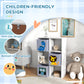 Qaba Toy Storage Organizer with 3 Nonwoven-Fabric Drawers for Children's Room, Playroom, Hallway, White