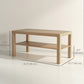 HOMCOM 2 Tier Coffee Table with Storage Shelf, Rectangular Center Table for Living Room, Home Office Furniture Walnut