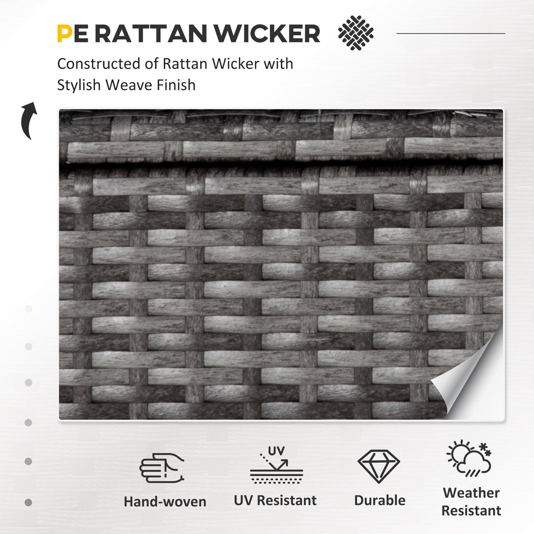 Outsunny 4 Pieces Patio Furniture Set with Cushions, Outdoor PE Rattan Wicker Conversation Garden Sofa Set with 2-Seater Chairs & Glass Coffee Table, Grey