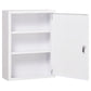 kleankin Lockable Medicine Cabinet, 3 Tier Steel Medical Wall Box with 2 Keys and Shelves for Bathroom, White