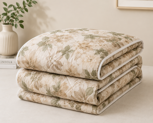 Aarniva Breathable Polyester Comforter Set | King/Queen | 250 GSM | Ultra-Soft & Cozy | Brown with Flowers | 5-Piece Set