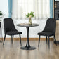 HOMCOM Modern Dining Chair Set of 2, Fabric Upholstered Side Chairs for Kitchen Living Room with Metal Legs, Black