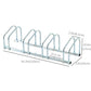 Soozier 4-Bike Bicycle Floor Parking Rack Cycling Storage Stand Garage Organizer for Indoor and Outdoor Use Silver