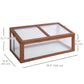 Outsunny 39" x 26" x 16" Wooden Cold Frame with Openable and Tilted Top Cover, Small Polycarbonate Planter Box for Flowers, Vegetables, Plants, Brown