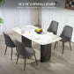 HOMCOM Upholstered Dining Chairs Set of 4, Velvet Accent Chair with Back and Wood-grain Steel Leg for Kitchen, Grey
