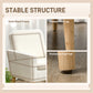 HOMCOM Fabric Accent Chair, Modern Upholstered Armchair with Wood Legs and Wide Padded Seat, Cream White