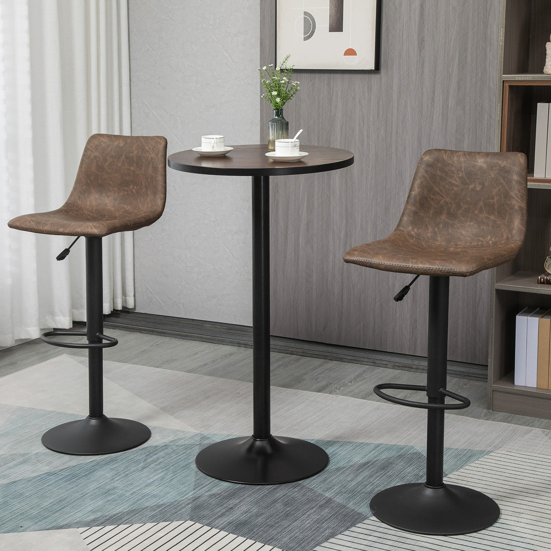 HOMCOM Round Bar Table 41 Inch Height, Industrial High Bistro Table with Metal Base and Elm Wood Top, Bar Height Table for Kitchen, Pub, Breakfast Area