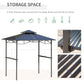 Outsunny 8' x 5' Hardtop Grill Gazebo, Aluminium BBQ Canopy Gazebo, Outdoor Canopy with Side Shelves & Double Roof
