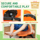 Qaba Flower-Shaped Kids Swivel Chair, Non-Slip Sensory Spinning Chair for Physical Coordination Training, Orange