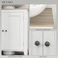 kleankin Bathroom Sink Vanity Unit, Under Sink Bathroom Cabinet with U-Shape Design and Adjustable Shelf, White