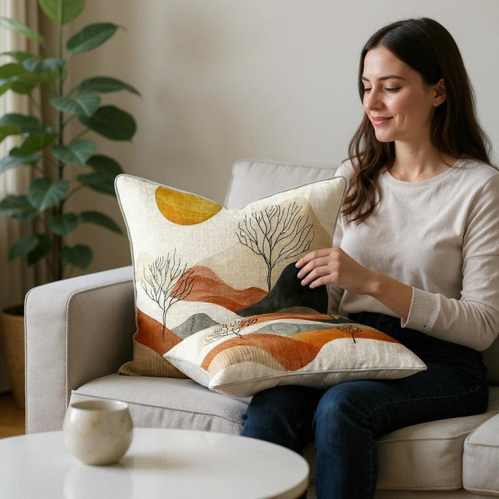 Nature & Landscape Designing Pillow In Square Collection