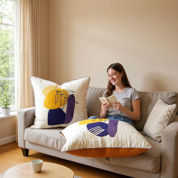 Aarniva Cultural & Artistic Decorative Throw Pillow | Cotton Cover & Pillow Insert | Square Cushion | Artistic Collection