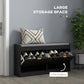 HOMCOM Shoe Storage with Seat, Upholstered Hallway Bench, Shoe Bench with 2 Flip Drawers and 4 Vents for 8 Pairs of Shoes
