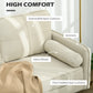 HOMCOM 56" Loveseat Sofa for Bedroom Upholstered 2 Seater Couch with Back Cushions and Pillows, Blue