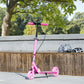 Qaba Scooter for Kids Ages 3-8 with Light Up Wheels, Adjustable Handlebar, Rear Brake & Handbrake for Girls and Boys, Black