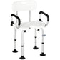 HOMCOM Bath Chair with Back, Adjustable Height Non-slip Shower Stool Bench Tool-Free Assembly Bathroom Aids, White