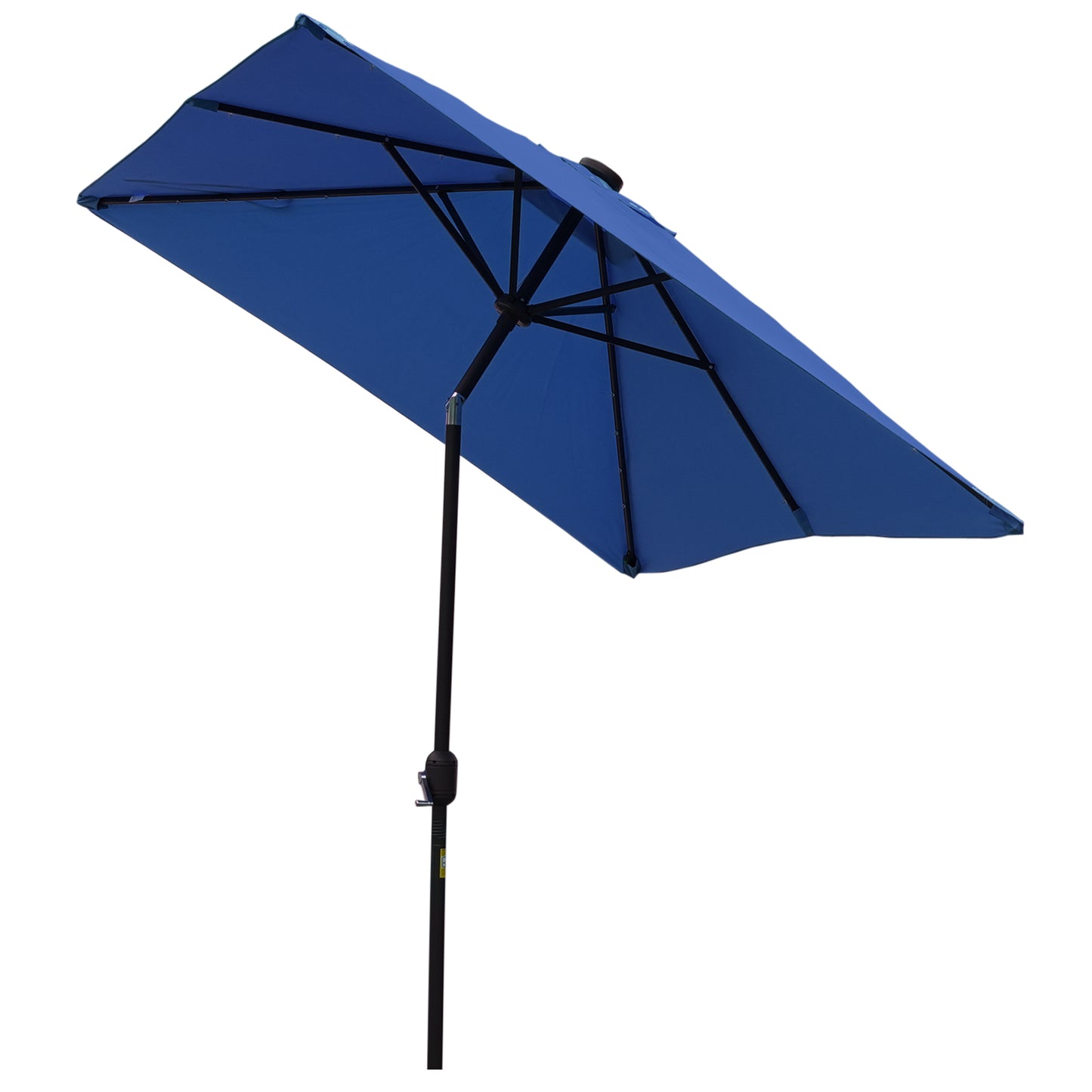 Outsunny 6' x 10' Patio Umbrella with 22 LED Solar Lights and Tilt, Rectangular Outdoor Table Umbrella with Crank, Beige
