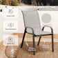 Outsunny 3 Pieces Bistro Set, Small Patio Furniture Set with Stackable Mesh Chairs, Glass Table for Garden, Balcony, Black