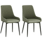 HOMCOM Upholstered Kitchen Chairs, Modern Dining Chairs Set of 2 with Diamond Tufting and Steel Legs for Dining Room, Black