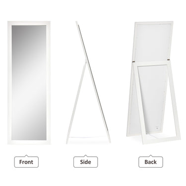 HOMCOM 58" x 20" Full Length Mirror with Frame, Floor Standing Mirror, Rectangular Full Body Mirror for Bedroom, Living Room, White