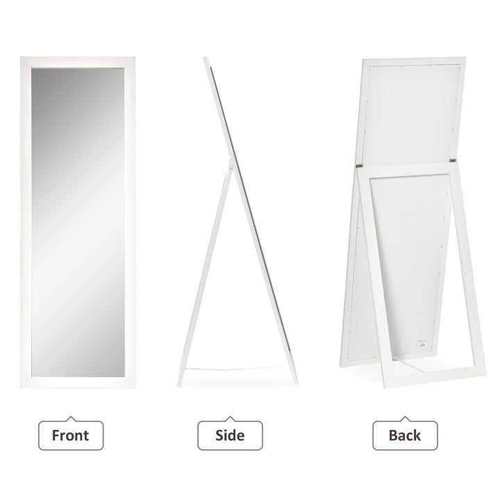 HOMCOM 58" x 20" Full Length Mirror with Frame, Floor Standing Mirror, Rectangular Full Body Mirror for Bedroom, Living Room, White