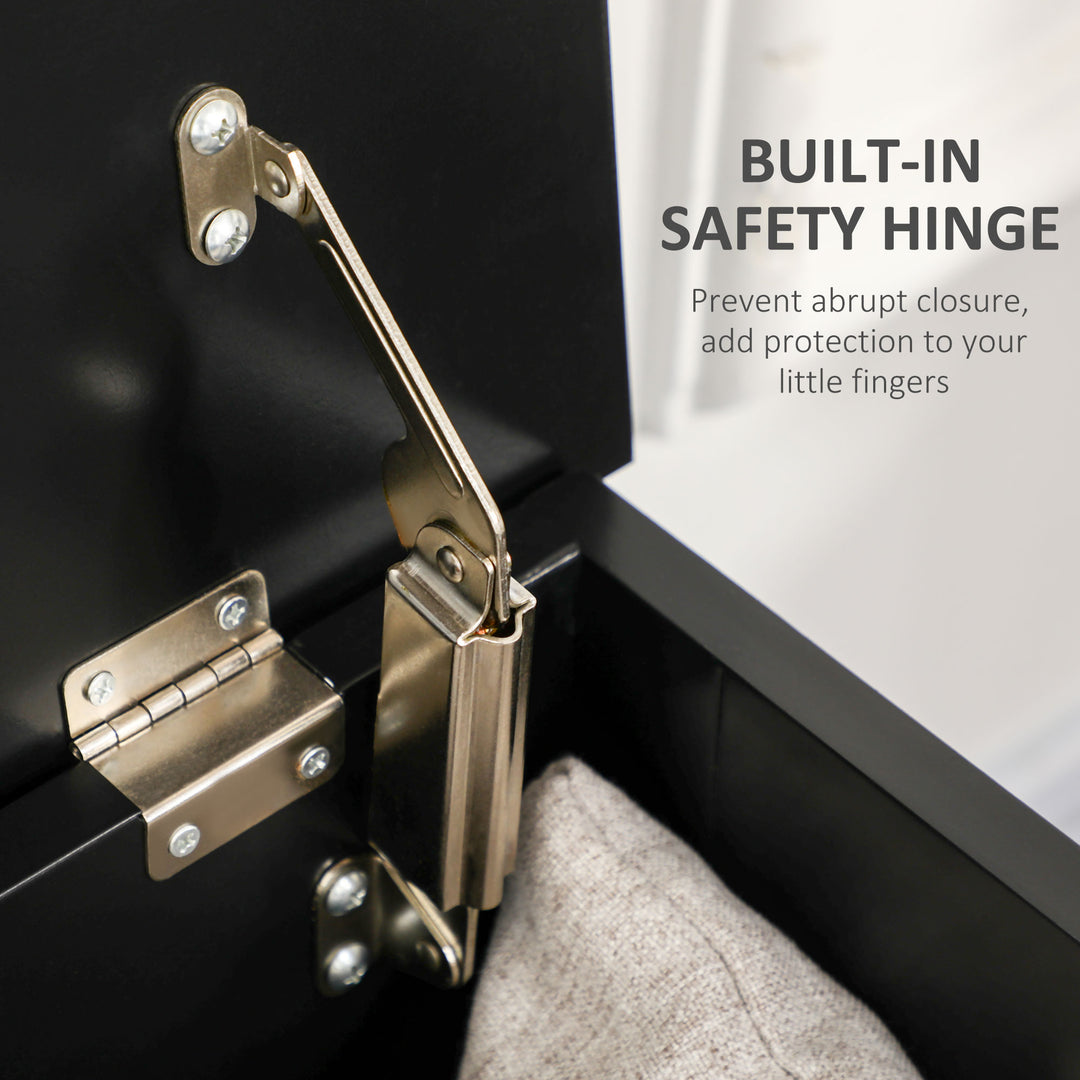 HOMCOM Large Storage Box Storage Trunk Cabinet Container with Lid and 2 Safety Hinges, White