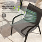 Outsunny 4 Pieces Outdoor Furniture Set with 2 Stackable Chairs, Loveseat, Patio Conversation Set with Glass Coffee Table, Black