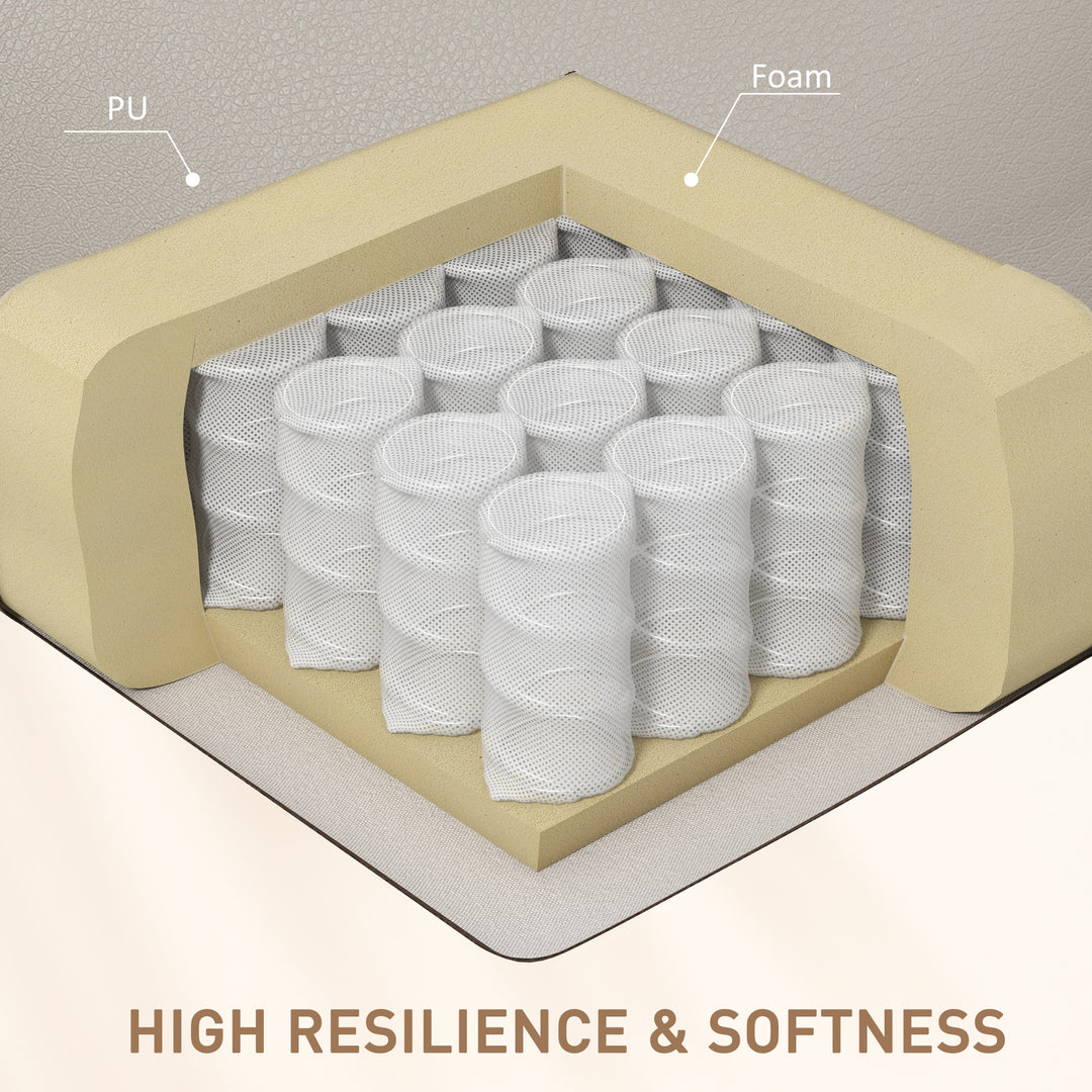 HOMCOM 8-Point Vibration Massage Recliner Chair for Living Room, PU Leather 360° Swivel Manual Reclining Sofa Rocking Chair with Remote Control, Side Pockets, Grey