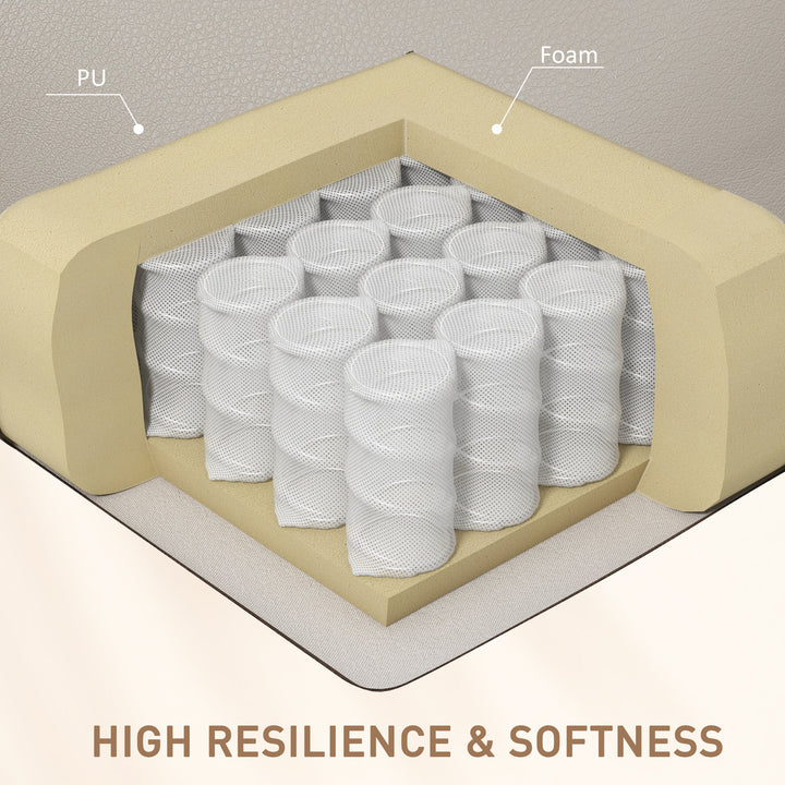 HOMCOM 8-Point Vibration Massage Recliner Chair for Living Room, PU Leather 360° Swivel Manual Reclining Sofa Rocking Chair with Remote Control, Side Pockets, Grey